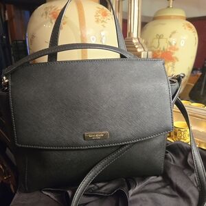 Kate Spade Leather Crossbody Satchel Black | Top Handle Bag